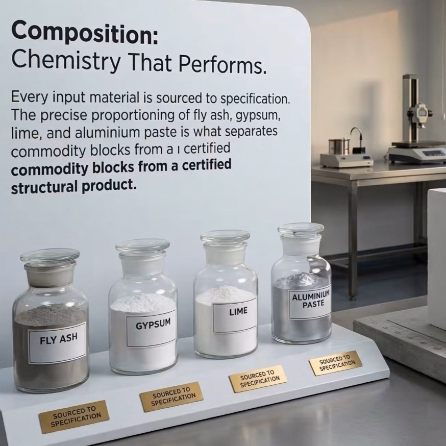 Fly ash and gypsum crystals — AAC raw materials